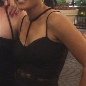 Charlotte Russe Caged Bustier Lace Bodycon